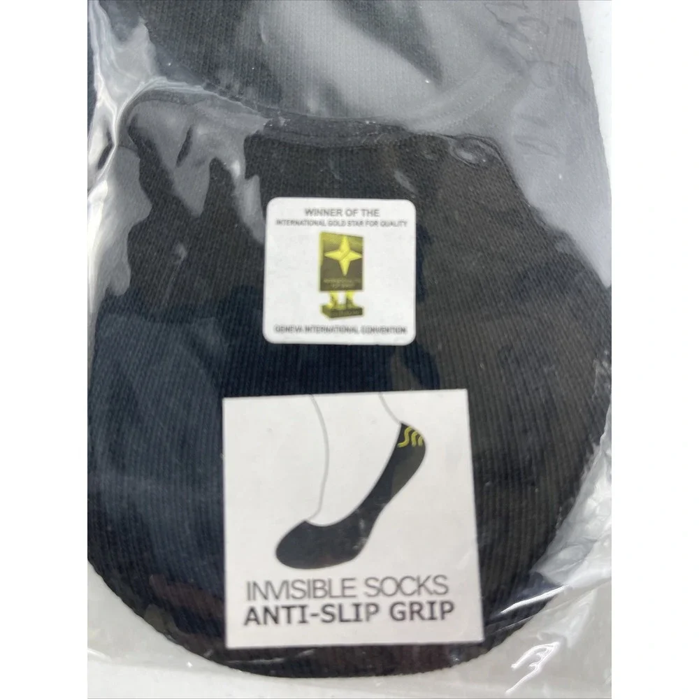 Supersox Mens Black invisible Cotton‎ Socks Seamless Medium 8-10